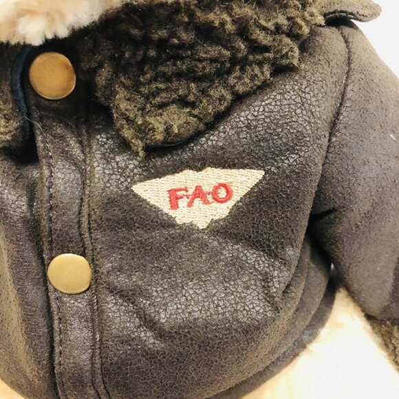 Collectable FAO Schwarz Aviator Teddy Bear with Flight Bomber Jacket - Picture 4 of 10
